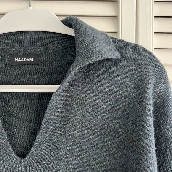 Naadam Cashmere Open Neck Polo Forest Green / XS - Picture 4 of 9
